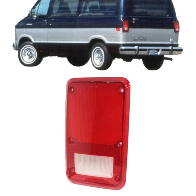 For 1978-1993 Dodge Ram Van Tail Lamp Brake Light Red Clear Lens Driver Side Foto 1 de 4
