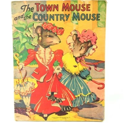 Vintage Town Mouse Country Mouse Childrens Picture Book Nursery Ethel Hays 1942 - Image 1 of 4