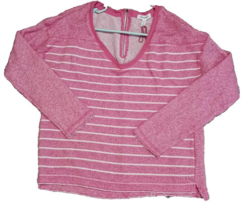 VETEMENTS Felpa con cappuccio Aéropostale donna grande rosa a righe manica lunga cerniera posteriore