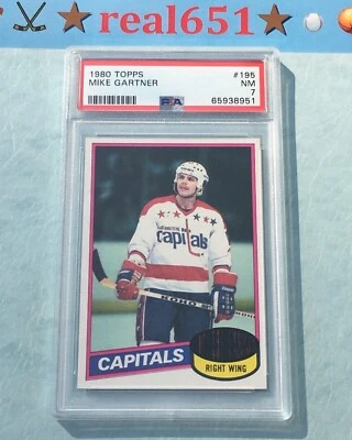 1980 Topps #195 MIKE GARTNER Rookie | PSA 7 NM Sharp Well Cent | HOF Capitals RC - Image 1 of 4