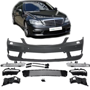 Mercedes W221 Front Stoßstange aus PP+Tagfahrlicht + Zubehör für S65 S63 AMG - Bild 1 von 8