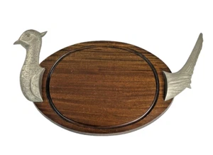 Vintage French Pheasant Wooden Cutting Board Decorative Serving Tray 10”x22” - Picture 1 of 12