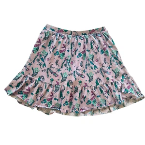 Girls Purple Skort with Pockets - Tiered Skirt Mermaid Print SIZE 10 - 12 - Picture 1 of 10