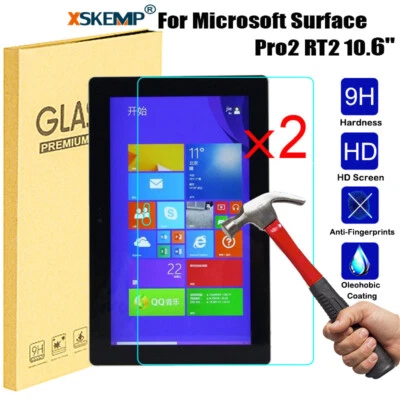 2Pcs for Microsoft Surface Pro 6 12.3 / Pro2 RT2 Tempered Glass Screen Protector - Image 1 of 4