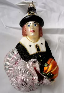 Slavic Treasures Hand Blown Glass Pilgrim's Bounty Ornament Poland Thanksgiving - Picture 1 of 7