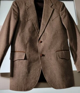 Brad Whitney Herren 44R hellbraun Cord Sakko Blazer mit Ellenbogenflicken - Bild 1 von 4