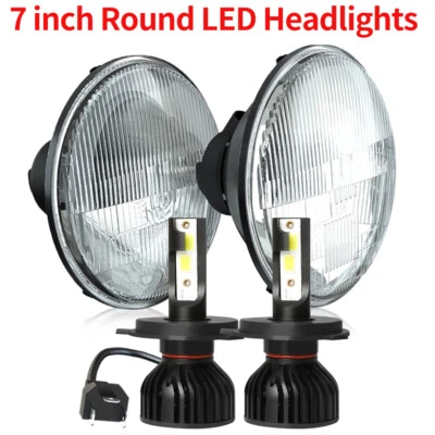 For Mercedes Benz 240D 300D 220D 300TD 280 7Inch Round LED Headlights Hi/Lo - Image 1 of 4