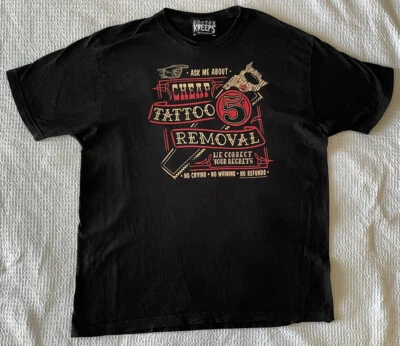 Kustom Kreeps Hombres XL Camiseta Negra Barata Eliminación de Tatuajes Sierra Halloween Usada en Excelente Condición Foto 1 de 4