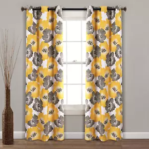 Julie Floral Insulated Grommet 100% Blackout Window Curtain Panels, Pair, 38" W - Picture 1 of 9