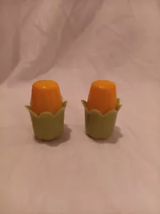 Vintage Yellow Corn in Husk Salt and Pepper Shakers Plastic A Royal Product USA - Picture 1 of 8