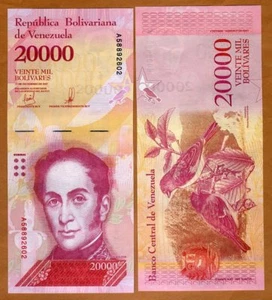 Venezuela 20000 (20,000) Bolivares, 13-12-2017, P-New A-Prefix UNC - Picture 1 of 1