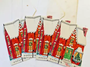 Vintage Grand Award Natale Vittoriano Casa Natale Holiday Card Set di 4 - Foto 1 di 9