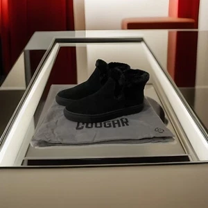 New Cougar Duffy 24C Womens Sz 11 Suede Waterproof Fur Ankle Boots Black - Picture 1 of 11