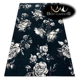 Amazing modern design Original Rug 'GNAB' Flowers Roses blue white Best carpets - Picture 1 of 6