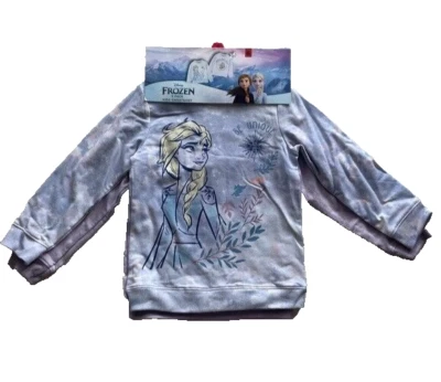 Moletom Disney Frozen Elsa pacote com 2 crianças gola redonda meninas 6 roxo azul novo com etiquetas - Imagem 1 de 4