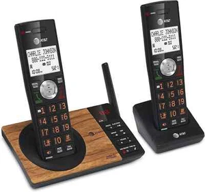 AT&T DECT 6.0 Cordless Phone Answering Machine 2 Handsets Call Block Intercom - Picture 1 of 7