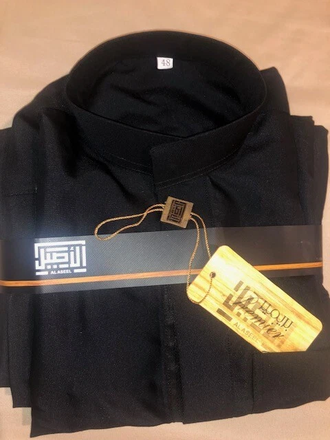 Al Aseel Thobe Full Sleeves Boys size 48 S in Black - winter thobe  - Image 1 of 1