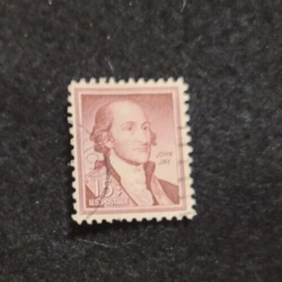 # 1046 - Serie Liberty 1958 - 15¢ John Jay EE. UU. ~ Usado 1 sello +2 GRATIS Foto 1 de 2