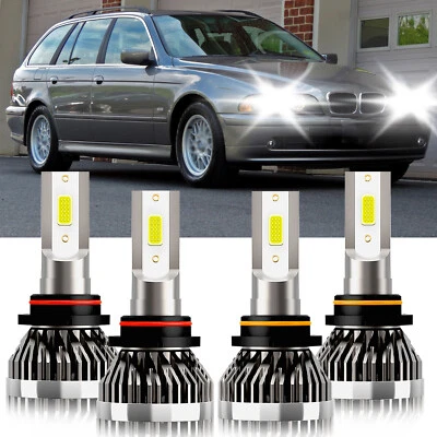 Kit de bombillas LED luces altas bajas brillantes 9005+9006 para BMW 525i 1989-1995 Foto 1 de 4