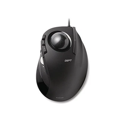 ELECOM DEFT Trackball Mouse  Wired  Finger Control  8-Button Function with - Image 1 of 4