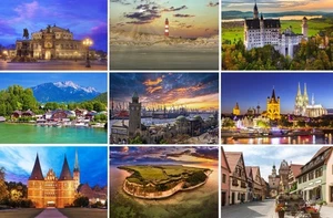 Postkarten Deutschland: Set Bilder Fotos aus Köln Hamburg Bayern Amrum Rügen - Bild 1 von 10