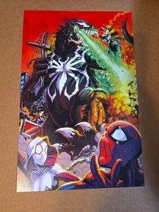 Signed Godzilla Spiderman Art Print 11x17 Autographed From A Comic Con - Picture 1 of 6