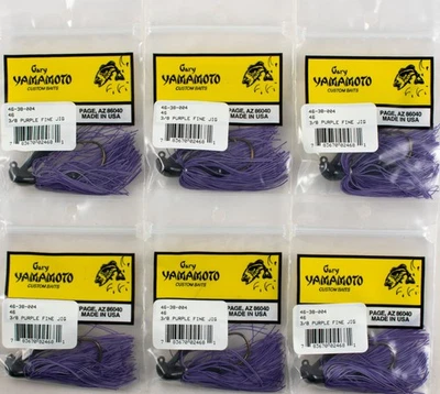 (LOTE DE 6) PLANTILLA DE GOMA FINA GARY YAMAMOTO 3/8 OZ 46-38-004 PÚRPURA M5105 Foto 1 de 2