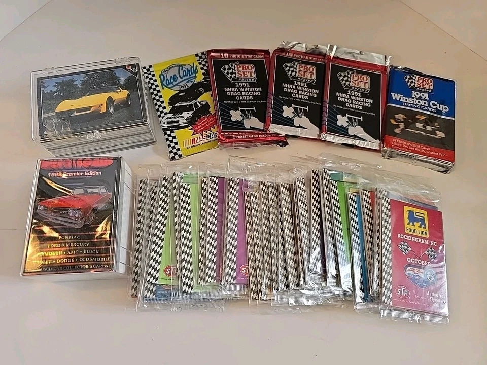 VTG Lot Of Pro Set Nascar Racing Cards Muscle Car Food Lion All New Sealed Packs - Image 1 of 4