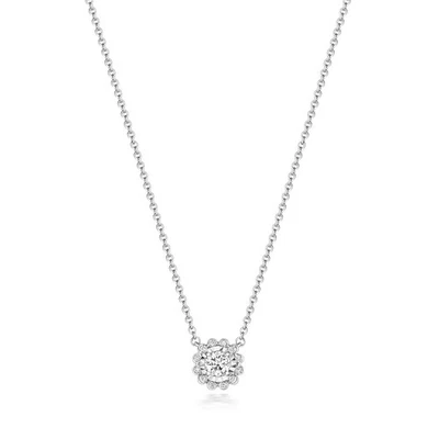 13 Natural Diamond illusion Necklace 18ct White Gold Hallmarked British Made - Image 1 of 4
