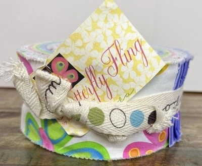 RARE Moda BUTTERFLY  FLING Me & My Sister JELLY ROLL 40 strips Quilt FABRIC - Image 1 of 4