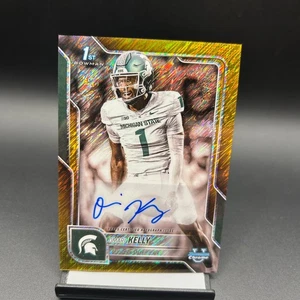 Bowman Chrome U #BCA-OK 2025 Omari Kelly Gold Shimmer automático/50 Michigan State - Imagen 1 de 2