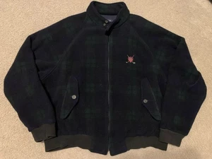 Vintage Polo Ralph Lauren Golf Tartan karierte Fleecejacke Herren XL blau durchgehender Reißverschluss - Bild 1 von 9