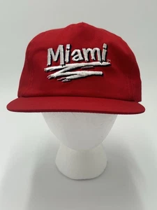 Vintage Miami rot klassische Sportswear Strapback Mütze OSFA NCAA - Bild 1 von 7