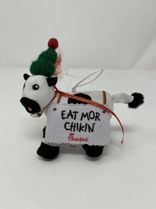 Chick-fil-A Eat Mor Chikin Cow Plush Ornament Holiday Bell Hat - Picture 1 of 6