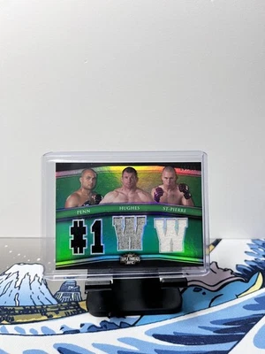 2010 Topps UFC Knockout Triple Threads BJ Penn Matt Hughes Georges St-Pierre /18 - Image 1 of 2