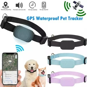 Mini Pet GPS Locator Tracker Waterproof Tracking Dog Cat Collar Anti-Lost - Picture 1 of 17