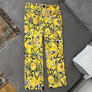 Loudmouth Golf Pants Mens 38x33 (tag 38x34) Shagadelic Yellow Colorful Floral - Picture 1 of 11