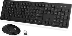 Tastatur Maus Set Kabellos, 2,4Ghz Kabellose Tastatur Und Maus, Funktastatur in - Photo 1/12
