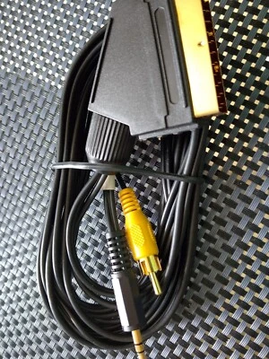 SCART AUF 1x CINCH VIDEO + 3,5mm KLINKE stereo AUDIO vergoldete Stecker - Bild 1 von 2