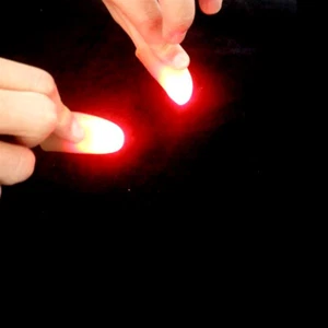 1 Pair Red Bright Light Up Thumb Trick Appearing Light Close Up Funny Props - Picture 1 of 18