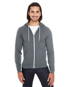 American Apparel F497 Unisex Flex Metal Zipper Long Sleeve Hooded Fleece Hoodie - Picture 1 of 6