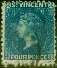 St Vincent 1866 4d Deep Blue SG6 Fine Used stamp