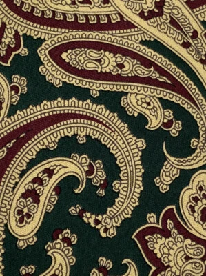 Corbata de cachemira verde, dorada y granate marca Neiman Marcus 3,5" X 57" Foto 1 de 4