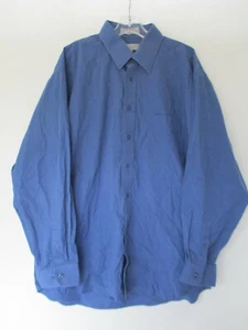 Camisa para hombre Bert Pulitzer talla XL algodón azul liso manga larga con botones frontal - Imagen 1 de 12