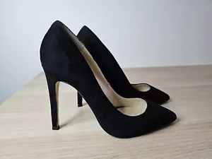 Karen Millen Heels Womens US7 EUR 38 Black Suede Stiletto - Picture 1 of 11