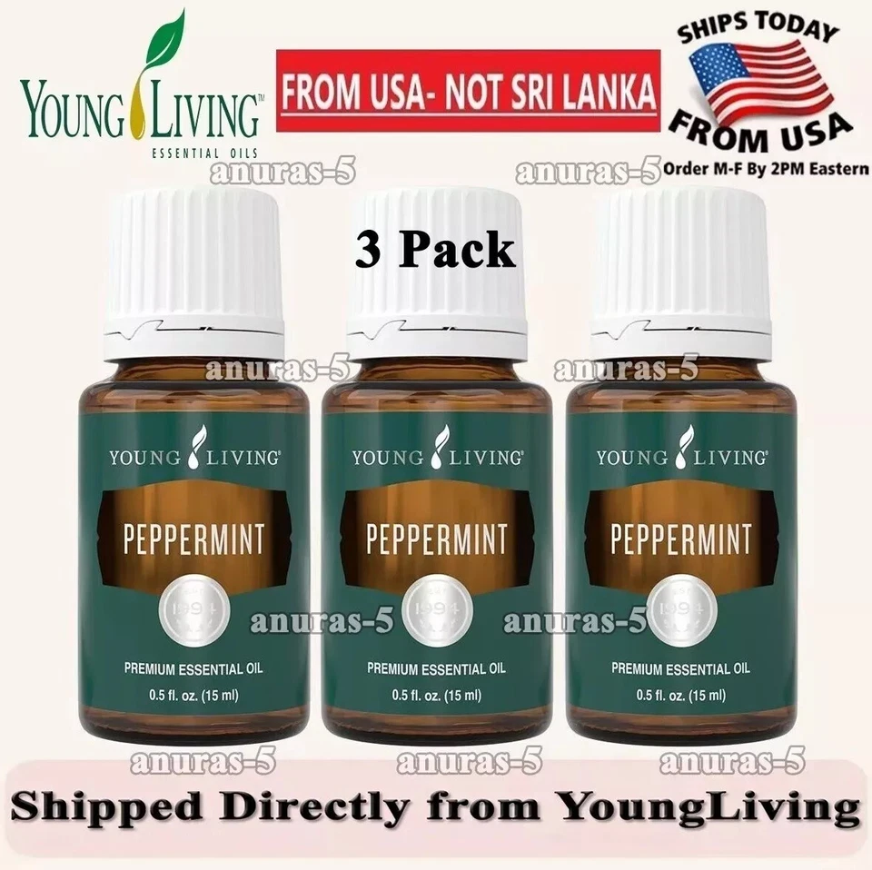 3 Pack - Young Living Essential Oil 15ml Peppermint Oil - NEW/SEALED - FreeShip - Image 1 of 1
