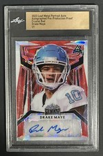 2023 Leaf Metal Football Drake Maye Pre-Production Proof Red Wave Auto 1/1 UNC!