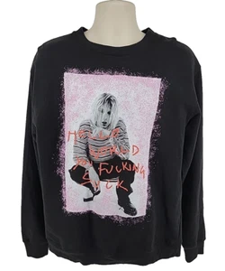 Machine Gun Kelly Sweatshirt Size L 2021 Tour Hello World Long Sleeve Black - Picture 1 of 8