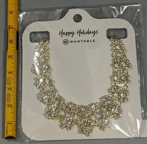 Costume Jewelry Bib Necklace Wantable Matdalee Gold Costume Clear CZ - Imagen 1 de 8
