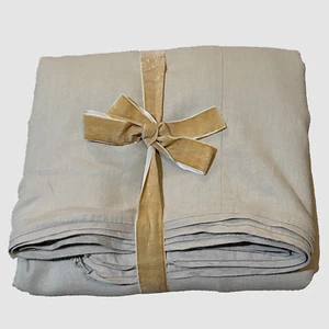 Linen HEAVYWEIGHT Duvet Cover Full Queen Gold Wheat Breathable FLAW 86" X 90" - Picture 1 of 15